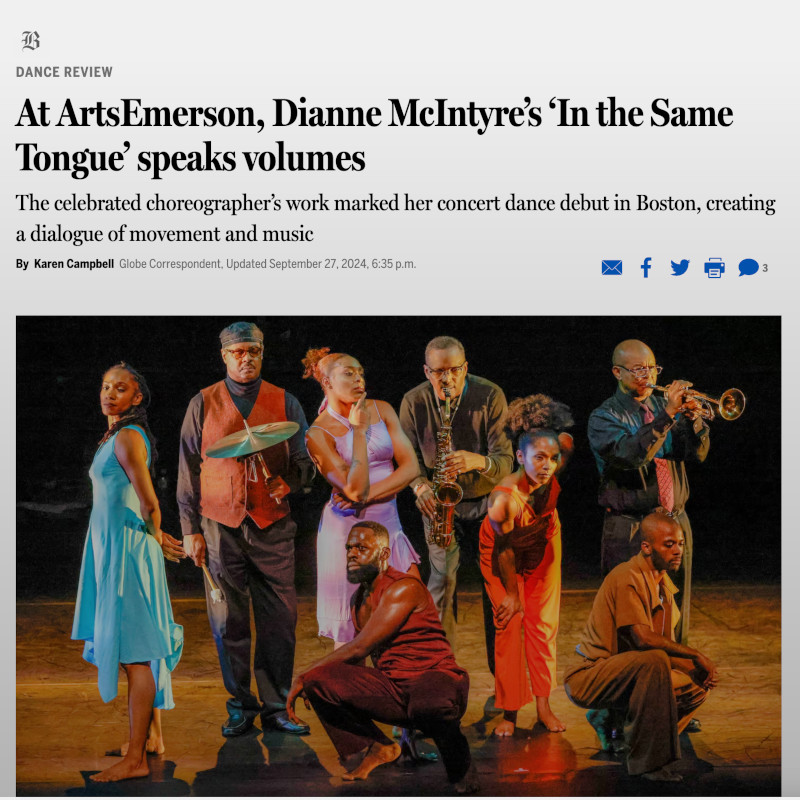 ArtsEmerson Dianne McIntyre Dance Review Boston Globe image